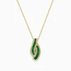 BH Multi 14K Yellow Gold Emerald and Diamond Pendant | Necklaces & Pendants