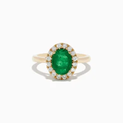 Effy Jewelry 14K Yellow Gold Emerald and Diamond Ring | Rings