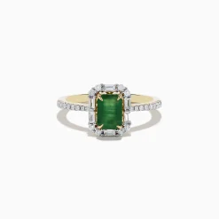 Effy Jewelry 14K Yellow Gold Emerald and Diamond Ring | Rings