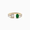 Effy Jewelry 14K Yellow Gold Emerald and Diamond Toi Et Moi Ring | Rings