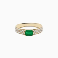 Effy Jewelry 14K Yellow Gold Emerald and Diamond Ring | Rings