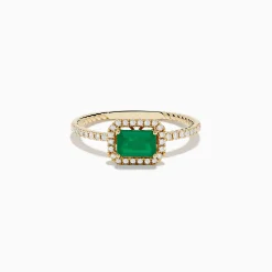 Effy Jewelry 14K Yellow Gold Emerald and Diamond Ring | Rings