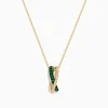 Effy Jewelry 14K Yellow Gold Emerald and Diamond Crossover Pendant | Necklaces & Pendants