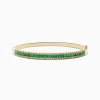 Effy Jewelry 14K Yellow Gold Emerald and Diamond Bangle, 2.97 TCW | Bracelets