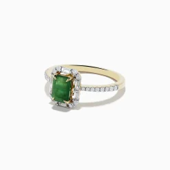 Effy Jewelry 14K Yellow Gold Emerald and Diamond Ring | Rings