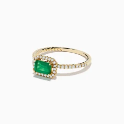 Effy Jewelry 14K Yellow Gold Emerald and Diamond Ring | Rings
