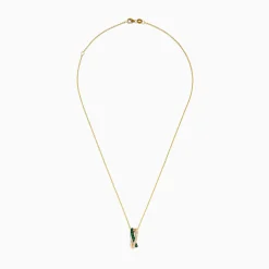 Effy Jewelry 14K Yellow Gold Emerald and Diamond Crossover Pendant | Necklaces & Pendants