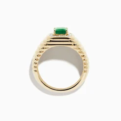 Effy Jewelry 14K Yellow Gold Emerald and Diamond Ring | Mens