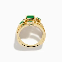 Effy Jewelry 14K Yellow Gold Emerald and Diamond Statement Ring | Rings