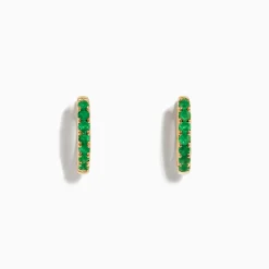 Effy Jewelry 14K Yellow Gold Emerald Huggie Earrings | Earrings