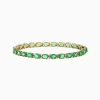 Effy Jewelry 14K Yellow Gold Emerald u0026 Diamond Tennis Bracelet, 9.56 TCW | Bracelets