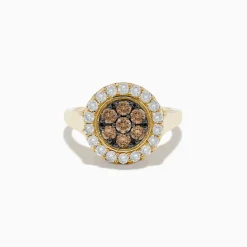 Effy Jewelry 14K Yellow Gold Espresso and White Diamond Ring | Rings