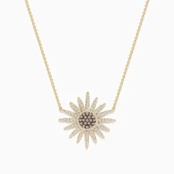 BH Multi 14K Yellow Gold Espresso and White Diamond Necklace | Necklaces & Pendants