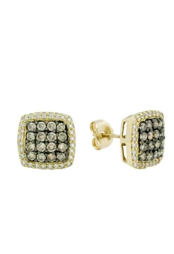 Effy Jewelry 14K Yellow Gold Espresso and White Diamond Earrings, .92 TCW | Earrings