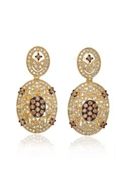 Effy Jewelry 14K Yellow Gold Espresso and White Diamond Earrings, 0.94 TCW | Earrings
