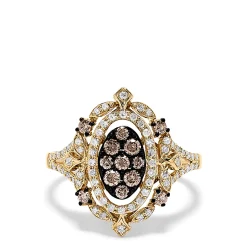 Effy Jewelry 14K Yellow Gold Espresso and White Diamond Ring, 0.64 TCW | Rings