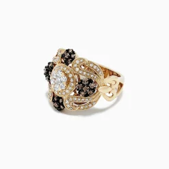 Effy Jewelry 14K Yellow Gold Espresso and White Diamond Ring, 1.09 TCW | Rings