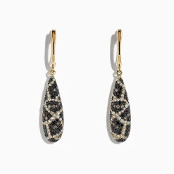 BH Multi 14K Yellow Gold Espresso, Black and White Diamond Earrings, 1.26 TCW | Earrings