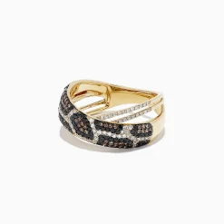 BH Multi 14K Yellow Gold Espresso, Black and White Diamond Ring, 0.76 TCW | Rings