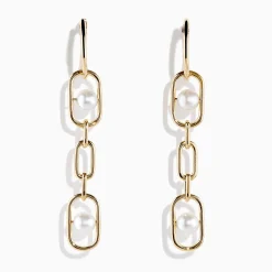 Effy Jewelry 14K Yellow Gold Fresh Water Pearl Chain Link Earrings | Earrings