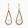 Effy Jewelry 14K Yellow Gold Fresh Water Pearl and Diamond Drop Earrings | Earrings