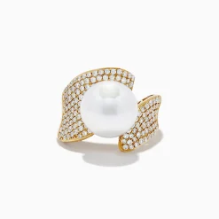 Effy Jewelry 14K Yellow Gold Fresh Water Pearl and Diamond Statement Ring | Rings