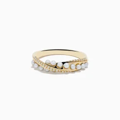 Effy Jewelry 14K Yellow Gold Fresh Water Pearl and Diamond Ring | Rings
