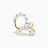 Effy Jewelry 14K Yellow Gold Fresh Water Pearl and Diamond Open Loop Shank Ring | Rings