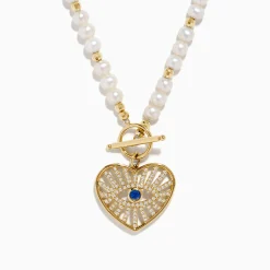 Effy Jewelry 14K Yellow Gold Fresh Water Pearl Sapphire and Diamond Necklace | Necklaces & Pendants
