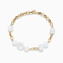 Effy Jewelry 14K Yellow Gold Fresh Water Pearl Chain Link Bracelet | Bracelets