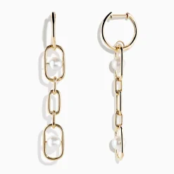 Effy Jewelry 14K Yellow Gold Fresh Water Pearl Chain Link Earrings | Earrings