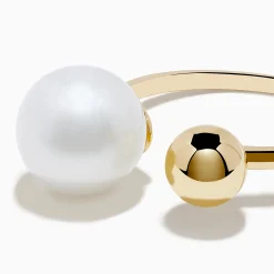 Effy Jewelry 14K Yellow Gold Fresh Water Pearl and Bead Open Ring | Rings