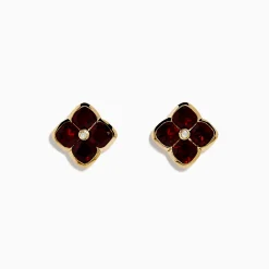Effy Jewelry 14K Yellow Gold Garnet and Diamond Earrings | Earrings