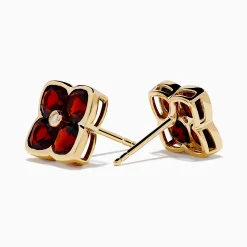 Effy Jewelry 14K Yellow Gold Garnet and Diamond Earrings | Earrings