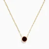 Effy Jewelry 14K Yellow Gold Garnet Bezel Pendant with Paperclip Chain | Necklaces & Pendants