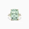 BH Multi 14K Yellow Gold Green Amethyst and Diamond Cocktail Ring, 10.51 TCW | Rings