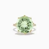 BH Multi 14K Yellow Gold Green Amethyst and Diamond Cocktail Ring, 11.95 TCW | Rings