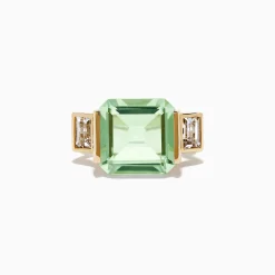 Effy Jewelry 14K Yellow Gold Green Amethyst and White Topaz Ring | Rings