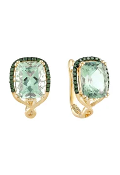 Effy Jewelry 14K Yellow Gold Green Amethyst and Diamond Earrings, 5.80 TCW | Earrings