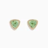 BH Multi 14K Yellow Gold Green Amethyst and Diamond Earrings | Earrings