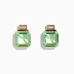 Effy Jewelry 14K Yellow Gold Green Amethyst and White Topaz Earrings | Earrings