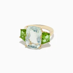 BH Multi 14K Yellow Gold Green Amethyst and Peridot Ring | Rings