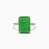 Effy Jewelry 14K Yellow Gold Green Jade and Diamond Ring | Rings