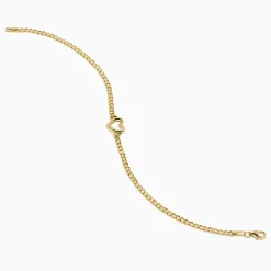 Effy Jewelry 14K Yellow Gold Heart Curb Chain Bracelet | Bracelets