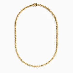 Effy Jewelry 14K Yellow Gold Hollow San Marco Chain Necklace 17" | Necklaces & Pendants