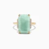 Effy Jewelry 14K Yellow Gold Jade and Diamond Ring, 11.56 TCW | Rings