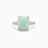 Effy Jewelry 14K Yellow Gold Jade and Diamond Ring, 6.81 TCW | Rings