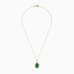 Effy Jewelry 14K Yellow Gold Jade and Diamond Pendant | Necklaces & Pendants