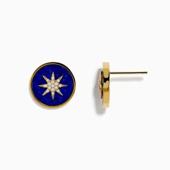 Effy Jewelry 14K Yellow Gold Lapis and Diamond Star Compass Earrings | Earrings