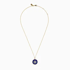 Effy Jewelry 14K Yellow Gold Lapis, White and Black Diamond Compass Pendant | Necklaces & Pendants